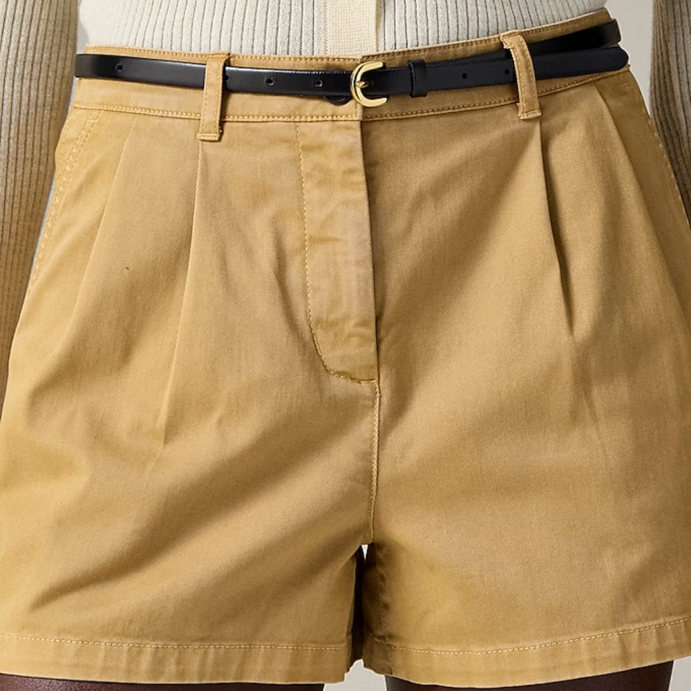 J. Crew High Waist Tan Women's Shorts 3” pleated heritage chino